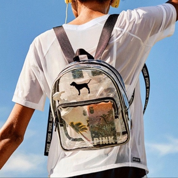 VS PINK Iridescent/Hologram Clear Mini Backpack - Picture 7 of 8